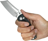 Kubey Dheo EDC Button Lock - Black G10 Handle, 14C28N Sandvik Stainless Wharncliffe Blade by Kubey