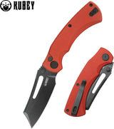 Kubey Dheo EDC Button Lock Red KU378C - Red G10 Handle With 14C28N Sandvik Wharncliffe Blade by Kubey