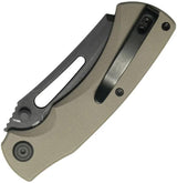 Kubey Dheo EDC Button Lock Tan KU378D - Wharncliffe Blade, Tan G10 Handle, Pocket Clip by Kubey