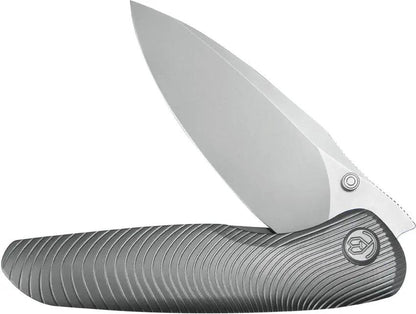 Kubey Pioneer Framelock BB KB379A - CPM-20CV Blade, Gray Titanium Handle, Extended Tang, Thumb Stud, Pocket Clip by Kubey