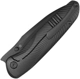 Kubey Pioneer Framelock Knife - Black DLC CPM-20CV Drop Point Blade, Titanium Handle, Extended Tang by Kubey