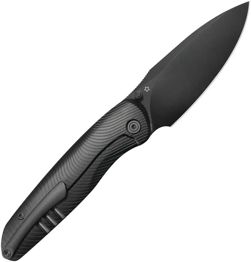 Kubey Pioneer Framelock Knife - Black DLC CPM-20CV Drop Point Blade, Titanium Handle, Extended Tang by Kubey