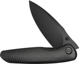 Kubey Pioneer Framelock Knife - Black DLC CPM-20CV Drop Point Blade, Titanium Handle, Extended Tang by Kubey