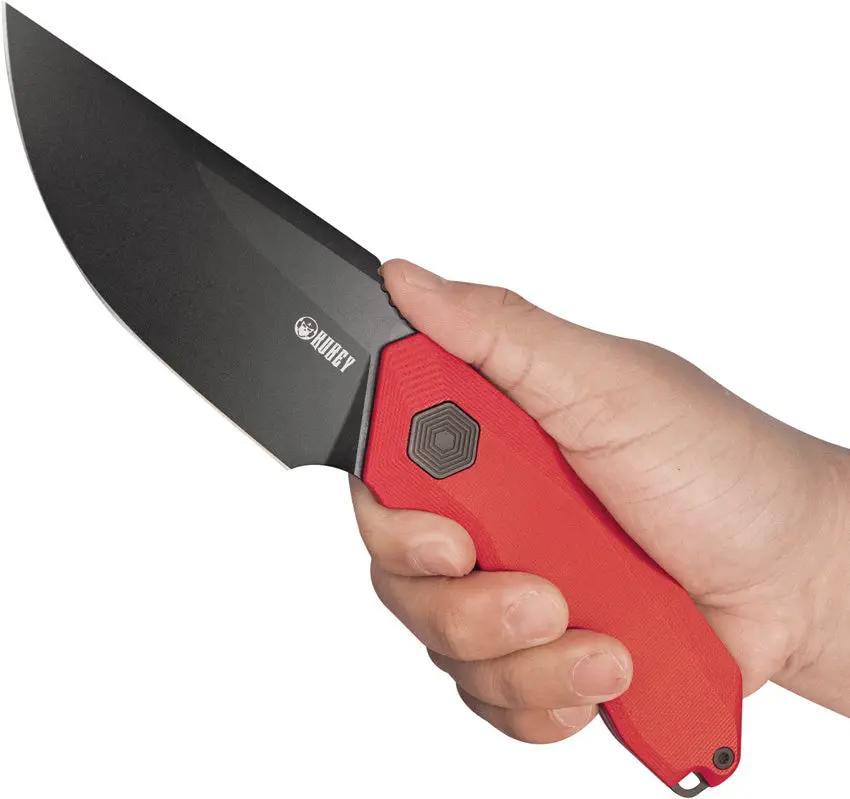 Kubey Basilisk Fixed Blade Knife KU381B Red G10 Handle - 14C28N Sandvik Stainless Drop Point Full Tang by Kubey