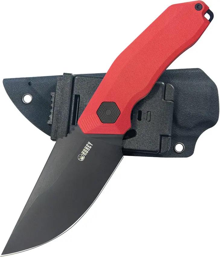 Kubey Basilisk Fixed Blade Knife KU381B Red G10 Handle - 14C28N Sandvik Stainless Drop Point Full Tang by Kubey