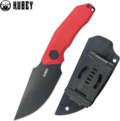 Kubey Basilisk Fixed Blade Knife KU381B Red G10 Handle - 14C28N Sandvik Stainless Drop Point Full Tang by Kubey
