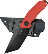 Kubey Yokai Fixed Blade Red KU382B - 14C28N Sandvik Stainless Tanto Blade, Red G10 Handle, Full Tang by Kubey
