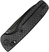 Kubey Bluff Crossbar Lock Knife DLC Coated S35VN Drop Point Blade Black Textured Titanium Handle by Kubey