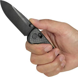 Kubey Bluff Crossbar Lock Knife DLC Coated S35VN Drop Point Blade Black Textured Titanium Handle by Kubey