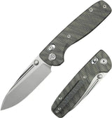 Kubey Bluff Crossbar Lock Flame Ti KB383G - Bohler M390 3 Inch Drop Point Blade With Flame Anodized Titanium Handle by Kubey