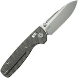 Kubey Bluff Crossbar Lock Flame Ti KB383G - Bohler M390 3 Inch Drop Point Blade With Flame Anodized Titanium Handle by Kubey