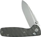 Kubey Bluff Crossbar Lock Flame Ti KB383G - Bohler M390 3 Inch Drop Point Blade With Flame Anodized Titanium Handle by Kubey