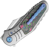 Kubey Stroller Framelock Watermelon KB384A - CPM 20CV Blade With Gray Titanium Handle Watermelon Sugar Carbon Fiber by Kubey
