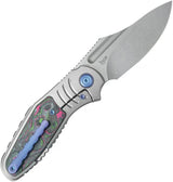 Kubey Stroller Framelock Watermelon KB384A - CPM 20CV Blade With Gray Titanium Handle Watermelon Sugar Carbon Fiber by Kubey