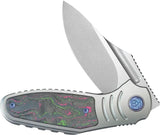 Kubey Stroller Framelock Watermelon KB384A - CPM 20CV Blade With Gray Titanium Handle Watermelon Sugar Carbon Fiber by Kubey