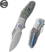 Kubey Stroller Framelock Watermelon KB384A - CPM 20CV Blade With Gray Titanium Handle Watermelon Sugar Carbon Fiber by Kubey