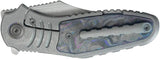 Kubey Stroller Framelock Camo KB384B - Stonewash CPM-20CV Blade Titanium Handle With Blue Camo Carbon Fiber Inlay by Kubey