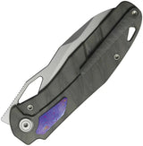 Kubey Sudden Framelock Flame KB385B - Titanium Flame Handle With Timascus Inlay And CPM-20CV Sheepsfoot Blade by Kubey
