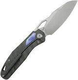Kubey Sudden Framelock Flame KB385B - Titanium Flame Handle With Timascus Inlay And CPM-20CV Sheepsfoot Blade by Kubey