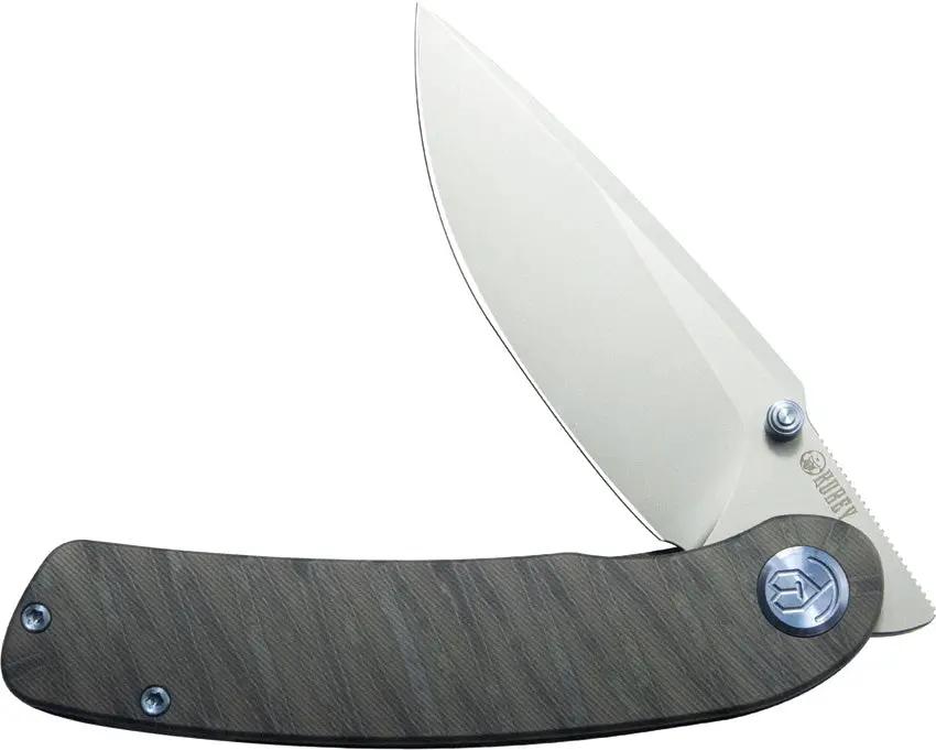Kubey Momentum Framelock Flame Ti KB386C - Flame Anodized Titanium Handle With 3.38 Inch Bead Blast Bohler M390 Blade by Kubey