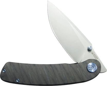 Kubey Momentum Framelock Flame Ti KB386C - Flame Anodized Titanium Handle With 3.38 Inch Bead Blast Bohler M390 Blade by Kubey
