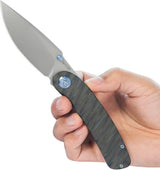 Kubey Momentum Framelock Flame Ti KB386C - Flame Anodized Titanium Handle With 3.38 Inch Bead Blast Bohler M390 Blade by Kubey