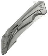 Kubey Cyrus Framelock Gray Ti - Bead Blast M390 Blade Titanium Handle 4.63 Inch Closed by Kubey