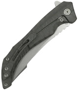 Kubey Cyrus Framelock Flame Ti KB387B - Flame Sculpted Titanium Handle With Bohler M390 Skinner Blade And Pocket Clip by Kubey
