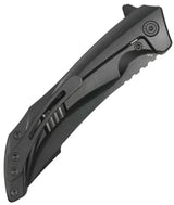 Kubey Cyrus Framelock DLC Ti KB387C - Black DLC Coated Bohler M390 Skinner Blade by Kubey