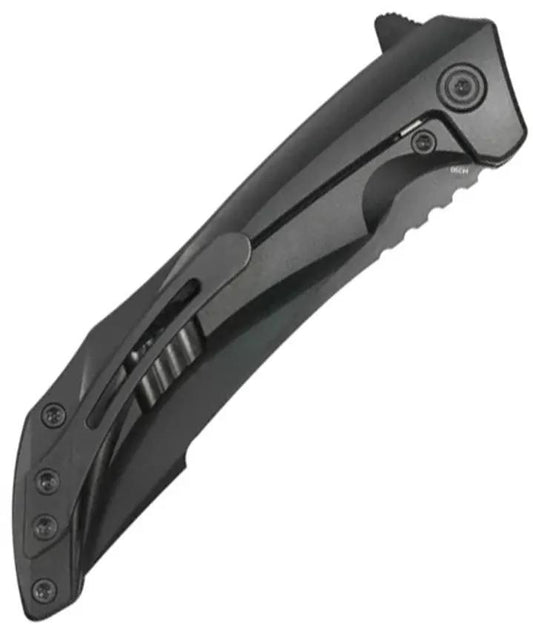 Kubey Cyrus Framelock DLC Ti KB387C - Black DLC Coated Bohler M390 Skinner Blade by Kubey