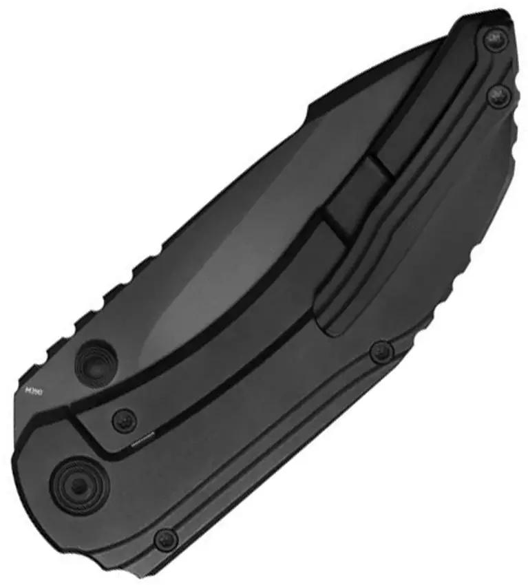 KB Knives Snorri Framelock Black DLC - Bohler M390 Blade With Titanium Handle Thumb Stud And Pocket Clip by KB Knives
