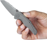 Kubey Steeltle Framelock DSW Ti KB390B - Titanium Handle With Bohler M390 Blade And Thumb Stud by Kubey