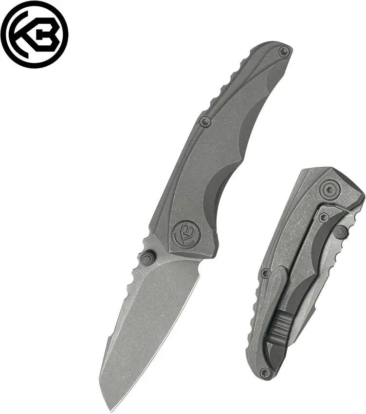 Kubey Steeltle Framelock DSW Ti KB390B - Titanium Handle With Bohler M390 Blade And Thumb Stud by Kubey