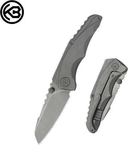 Kubey Steeltle Framelock DSW Ti KB390B - Titanium Handle With Bohler M390 Blade And Thumb Stud by Kubey
