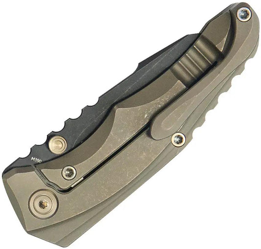 Kubey Steeltle Framelock Bronze Ti KB390D - Bohler M390 Blade With Bronze Stonewash Titanium Handle, Compact EDC Knife by Kubey