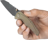 Kubey Steeltle Framelock Bronze Ti KB390D - Bohler M390 Blade With Bronze Stonewash Titanium Handle, Compact EDC Knife by Kubey