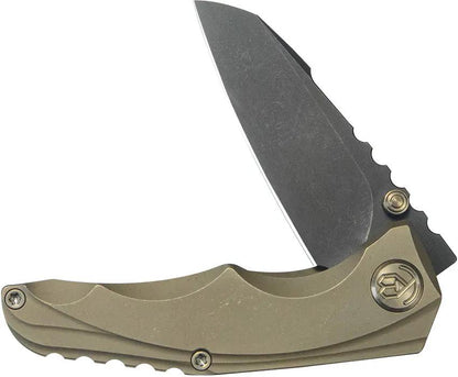 Kubey Steeltle Framelock Bronze Ti KB390D - Bohler M390 Blade With Bronze Stonewash Titanium Handle, Compact EDC Knife by Kubey
