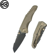 Kubey Steeltle Framelock Bronze Ti KB390D - Bohler M390 Blade With Bronze Stonewash Titanium Handle, Compact EDC Knife by Kubey