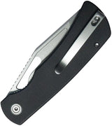 Kubey Gurkha Linerlock Black KU397A - 3.5 Inch Sandvik 14C28N Kukri Blade, Black G10 Handle, Pocket Clip by Kubey