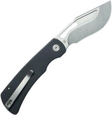 Kubey Gurkha Linerlock Black KU397A - 3.5 Inch Sandvik 14C28N Kukri Blade, Black G10 Handle, Pocket Clip by Kubey