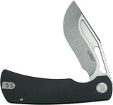 Kubey Gurkha Linerlock Black KU397A - 3.5 Inch Sandvik 14C28N Kukri Blade, Black G10 Handle, Pocket Clip by Kubey