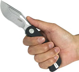 Kubey Gurkha Linerlock Black KU397A - 3.5 Inch Sandvik 14C28N Kukri Blade, Black G10 Handle, Pocket Clip by Kubey