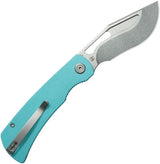 Kubey Gurkha Linerlock Tiff Blue KU397B - Tiffany Blue G10 Handle And 14C28N Sandvik Stainless Kukri Blade by Kubey