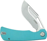Kubey Gurkha Linerlock Tiff Blue KU397B - Tiffany Blue G10 Handle And 14C28N Sandvik Stainless Kukri Blade by Kubey