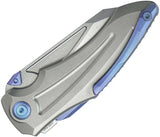 Kubey Sumo Button Lock SW Ti KB400A - CPM 20CV Stainless Blade With Titanium Stonewash Handle And Blue Accents by Kubey