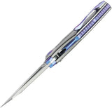 Kubey Sumo Button Lock SW Ti KB400A - CPM 20CV Stainless Blade With Titanium Stonewash Handle And Blue Accents by Kubey