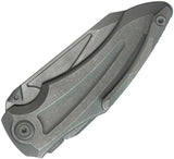 Kubey Sumo Button Lock Knife BSW Ti KB400B - CPM-20CV Blade With Titanium Handle And Black Stonewash by Kubey