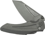Kubey Sumo Button Lock Knife BSW Ti KB400B - CPM-20CV Blade With Titanium Handle And Black Stonewash by Kubey