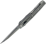 Kubey Sumo Button Lock Knife BSW Ti KB400B - CPM-20CV Blade With Titanium Handle And Black Stonewash by Kubey