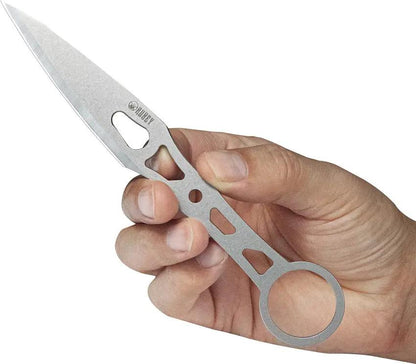 Kubey Kunai KU401 Fixed Blade - 3.25 Inch 14C28N Stainless Blade Skeletonized Handle Finger Ring Kydex Sheath by Kubey